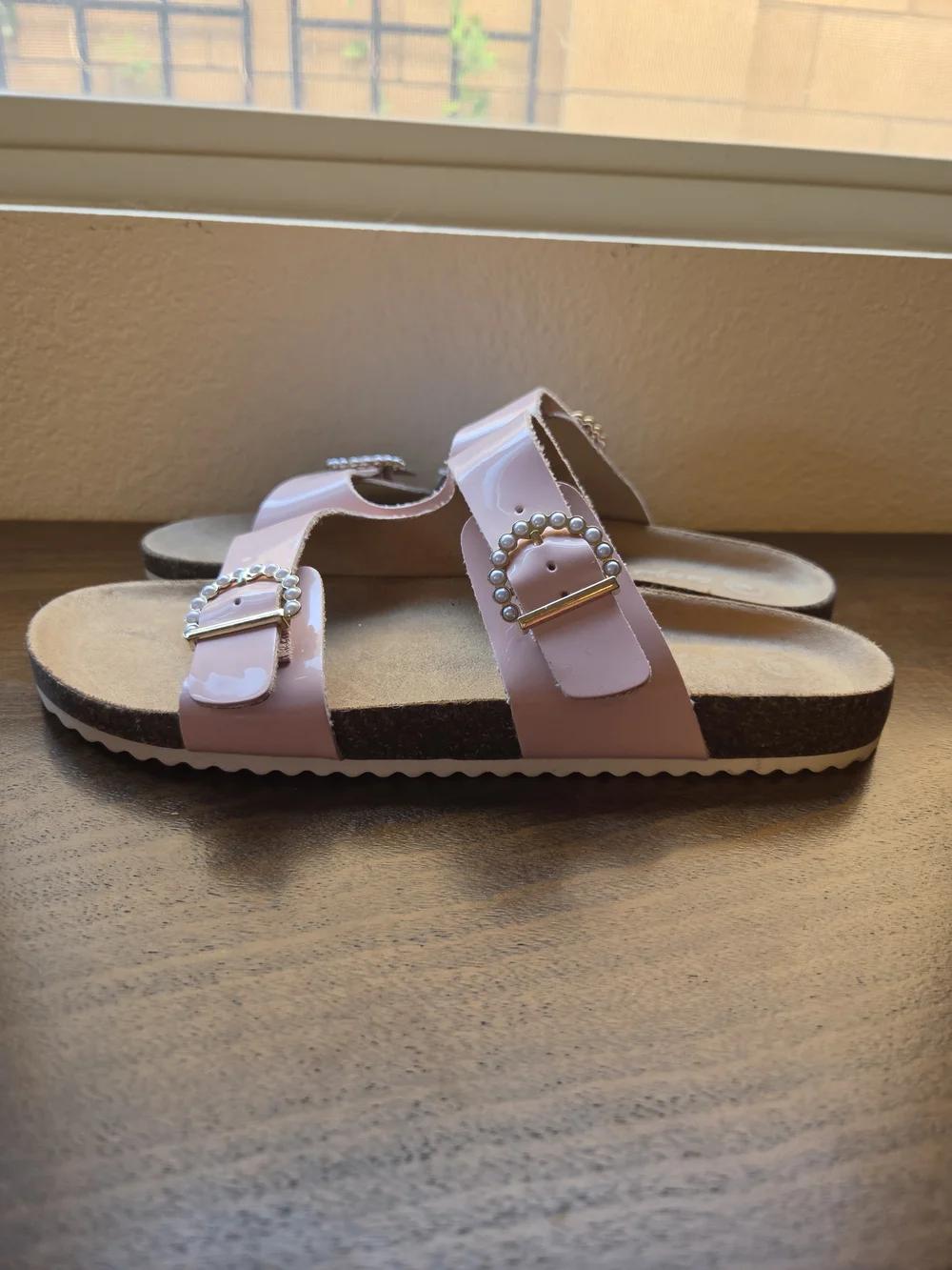 Cat & Jack Kids' Pink Buckle Slide Sandals - Size 6